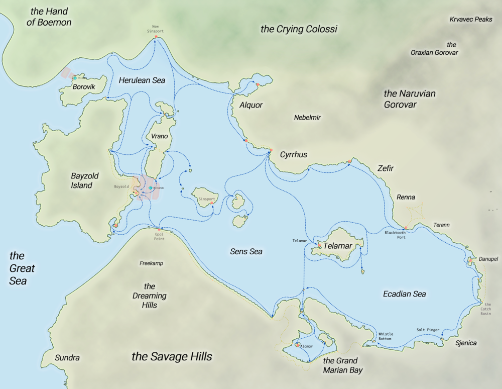 Map of the Dead Gods' Sea